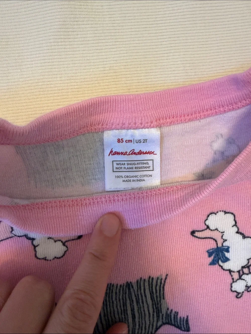 Hanna Andersson Pink Dog Print Pajama Set (2T)